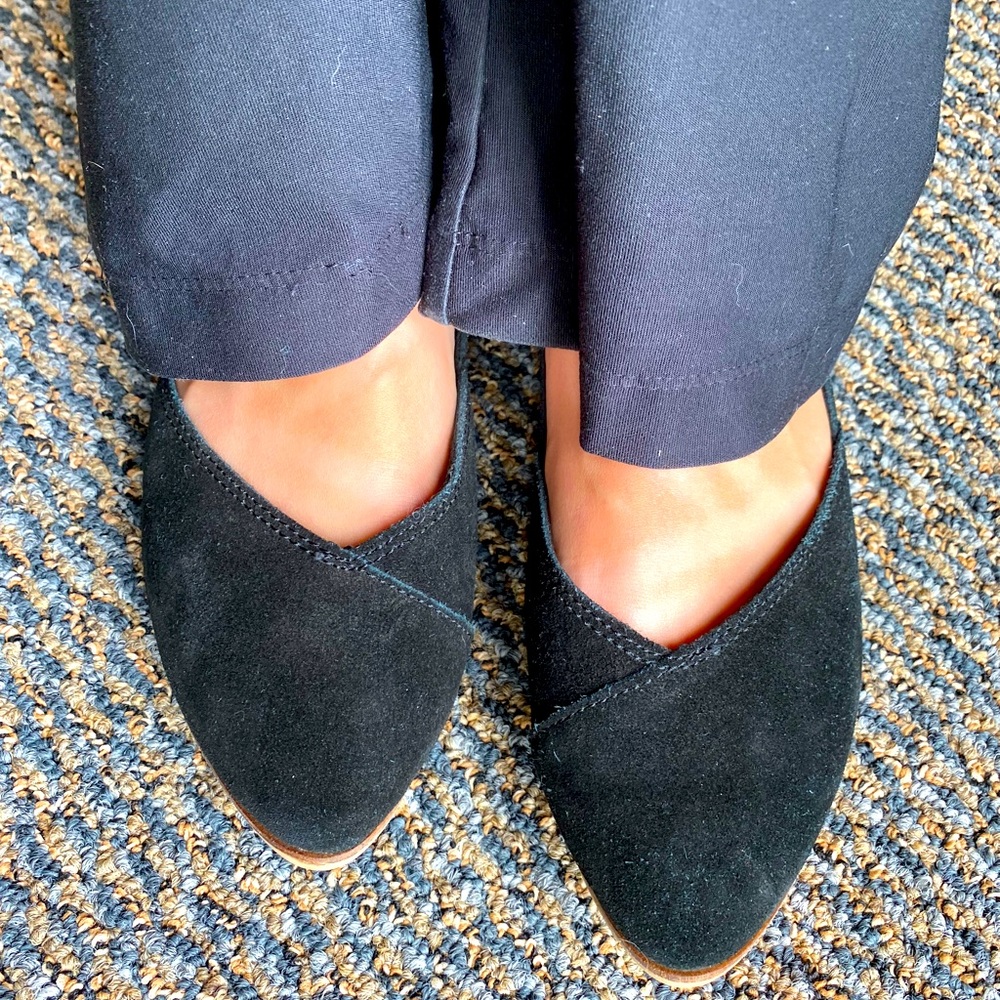 Black Toms Ballet Flats, size 8.5